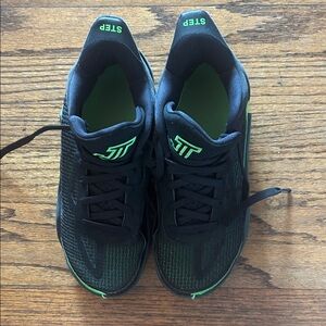 Jordan Black and Neon Green Athletic Shoes